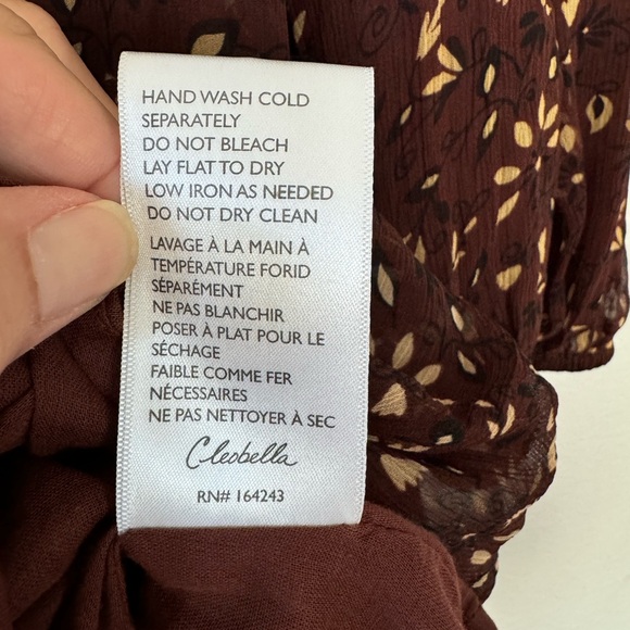 Cleobella Jaslynn Zadia Block Brown Short Mini Dress Tunic Size S Small - Picture 11 of 12